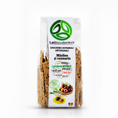 Biscuiti - La Biscuiterie Crackers Integrali Masline Si Rozmarin x 100 g
