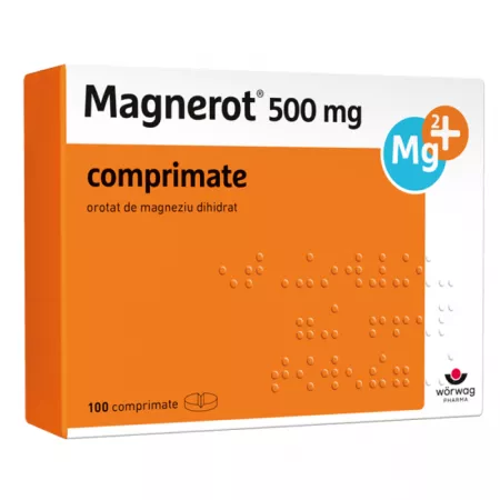 Afectiuni cardiovasculare - Magnerot 500 mg x 100 cpr.