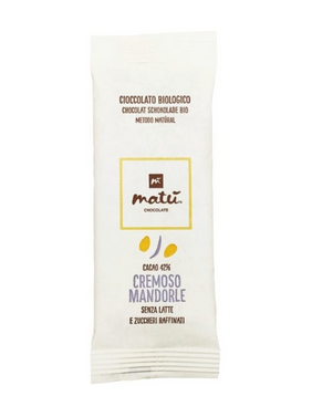 Ciocolata - Matu Cremoso Mandorle Ciocolata Cu Migdale Raw Vegana Bio 42% Cacao x 30 g
