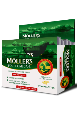 Afectiuni circulatorii - Moller's Forte Ulei Din Ficat De Cod Omega 3 x 150 capsule