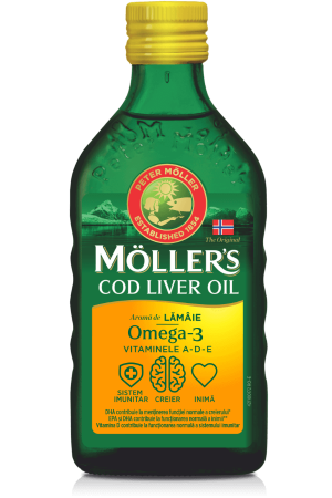 Afectiuni circulatorii - Moller's Ulei Din Ficat De Cod Omega 3 Aroma Lamaie x 250 ml
