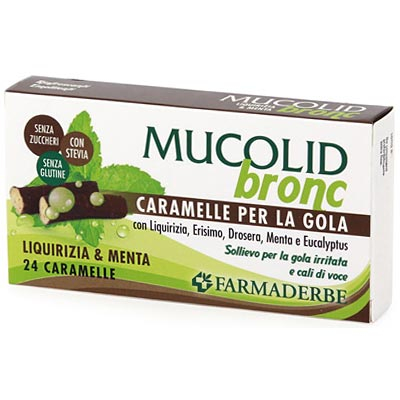 Dureri in gat - Mucolid Bronc Caramele Pentru Gat Cu Menta Si Lemn Dulce x 24 bc.