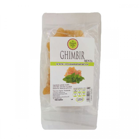 Fructe uscate sau confiate - Natural Seeds Ghimbir Confiat Cu Menta x 100 g