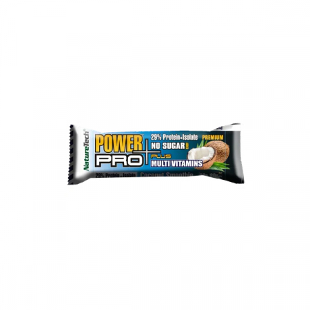 Batoane proteice - Nature Tech Baton Energizant Cu Multivitamine Power Pro Plus 29% Proteina Cu Aroma De Cocos Fara Zahar x 80 g
