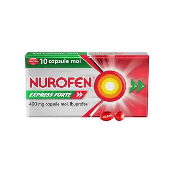 Durere si antiinflamatoare - Nurofen Express Forte 400 mg x 10 caps. moi