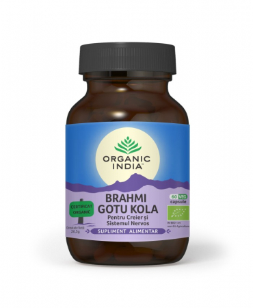 Neuropatii - Organic India Brahmi Gotu Kola Pentru Creier Si Sistemul Nervos x 60 cps. vegetale
