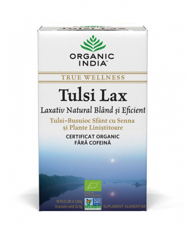 Ceaiuri - Organic India Tulsi Lax Cu Senna Ceai Adaptogen Laxativ Natural x 18 plicuri