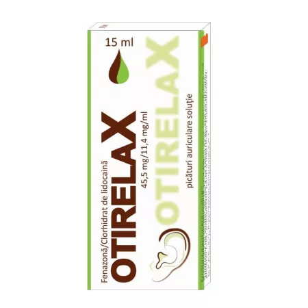Afectiuni ORL - Otirelax Picaturi Auriculare Solutie 45.5mg/ml + 11.4mg/ml x 15 ml