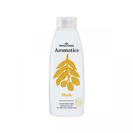 Ingrijire corporala - Papoutsanis Aromatics Gel De Dus Musk Cu Probiotice Si Vitamina E 100% Vegan x 650 ml