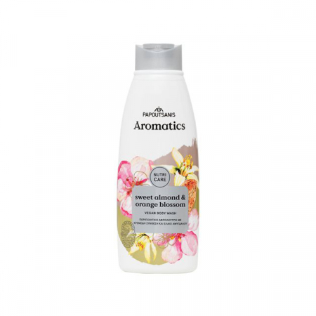 Frumusete si ingrijire - Papoutsanis Aromatics Gel De Dus Nutri Care Cu Migdale Dulci Si Floare De Portocal 100% Vegan x 600 ml