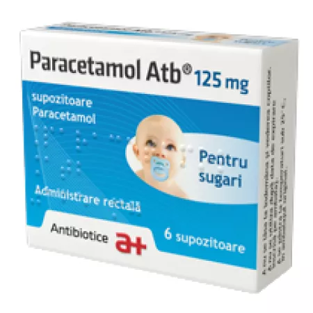 Medicamente fara reteta - Paracetamol 125 mg x 6 supozitoare