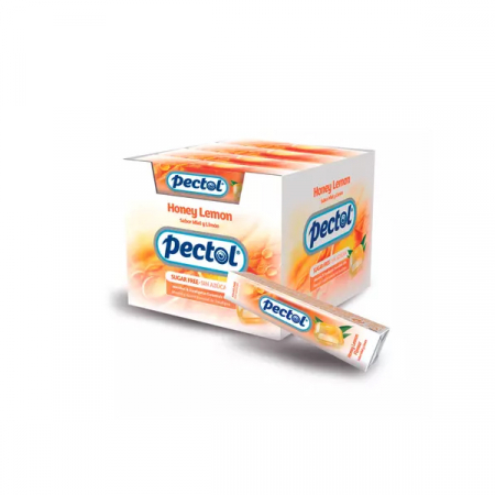 Gustari - Pectol Dropsuri Cu Aroma De Miere Si Lamaie, Cu Ulei Esential De Eucalipt Si Mentol Fara Zahar x 31 g