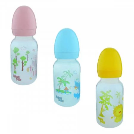 Puericultura - Primii Pasi Biberon Polipropilena Cu Tetina Silicon Si Capac Anti-curgere 0-3 Luni x 125 ml