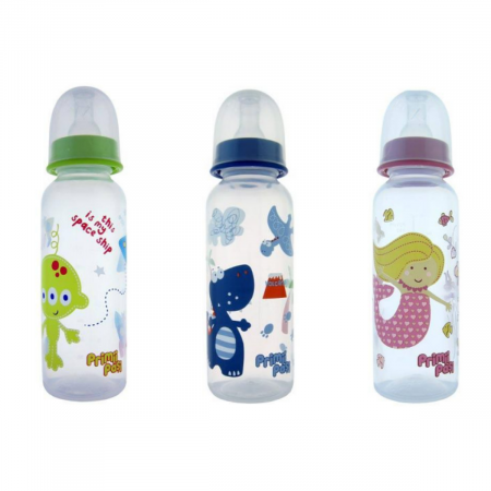 Puericultura - Primii Pasi Biberon Polipropilena Cu Tetina Silicon Si Capac Anti-curgere 0-3 Luni x 250 ml