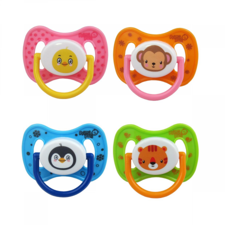 Puericultura - Primii Pasi Set Suzete Silicon Rotunde Desen Animale 6 luni+ x 2 bucati