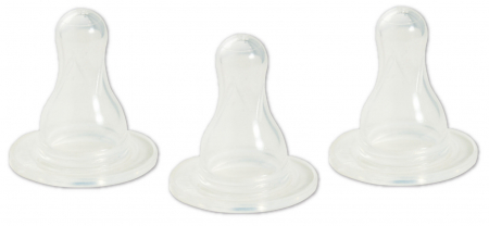 Puericultura - Primii Pasi Tetina Rotunda Din Silicon Curgere Lenta 0-3 Luni x 3 bucati