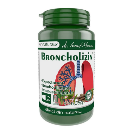 Suplimente alimentare/Dispozitive medicale - Pro Natura Broncholizin x 60 cps.