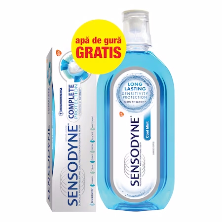 Igiena orala - Sensodyne Pasta De Dinti Complete Protection x 75 ml + Apa De Gura Cool Mint x 500 ml