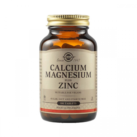 Afectiuni osteo-musculo-articulare - Solgar Calciu Magneziu + Zinc x 100 tb.