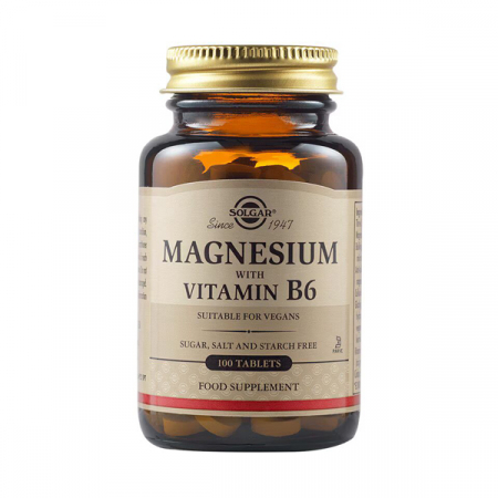 Antistres si anxietate - Solgar Magneziu + Vitamina B6 x 100 tb.