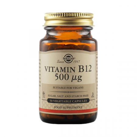 Antistres si anxietate - Solgar Vitamina B12 500 mg x 50 cps. vegetale