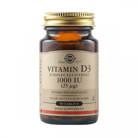 Afectiuni osteo-musculo-articulare - Solgar Vitamina D3 1000 IU x 90 tb.
