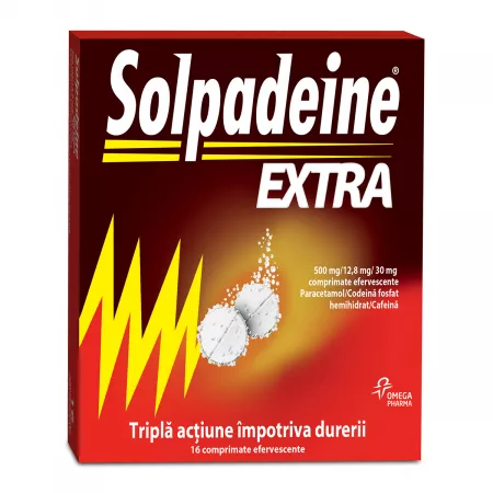 Durere si antiinflamatoare - Solpadeine Extra 500 mg/12,8 mg/30 mg x 16 cpr. efervescente