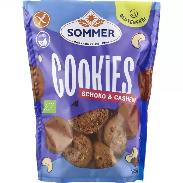 Biscuiti - Sommer Biscuiti Bio Cu Ciocolata Si Caju Fara Gluten x 125 g