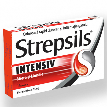 Dureri in gat - Strepsils Intensive Miere Si Lamaie x 16 pastile