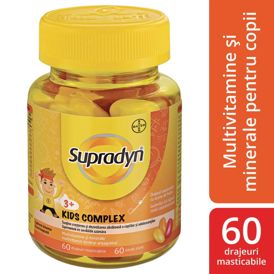 Vitamine si minerale - Supradyn Kids Complex 3+ x 60 drj. masticabile