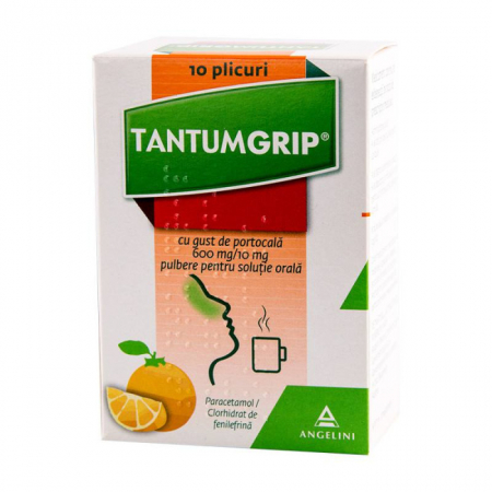 Afectiuni respiratorii - TantumGrip Portocale 600 mg/10 mg x 10 pl.