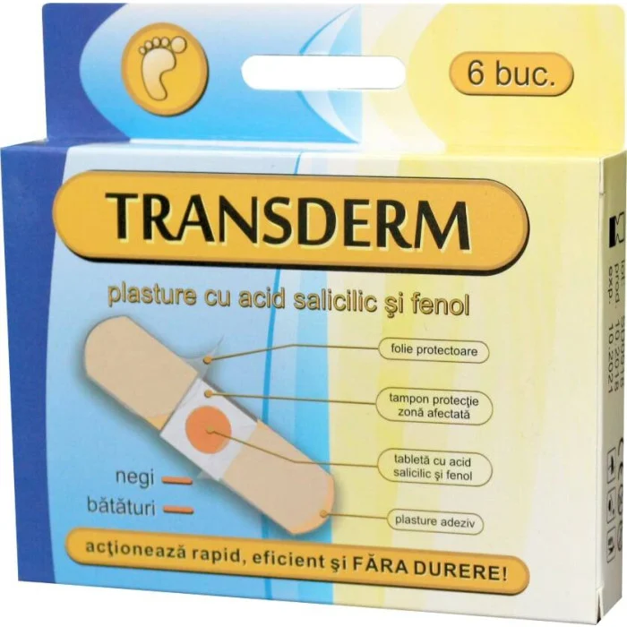 Plasturi - Transderm Plasture Cu Acid Salicilic x 6 buc.