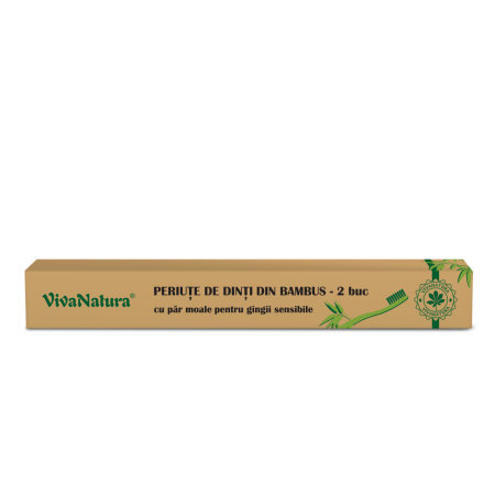 Frumusete si ingrijire - VivaNatura GennaCo Periute De Dinti Din Bambus Pentru Gingii Sensibile x 2 bc.