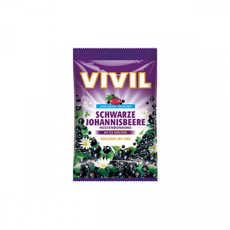 Bomboane - Vivil Bomboane Coacaze Negre Cu Vitamina C Fara Zahar x 60 g