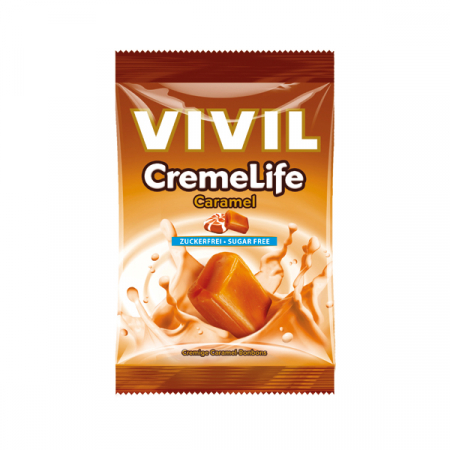 Bomboane - Vivil Creme Life Bomboane Cremoase Cu Caramel Fara Zahar x 60 g