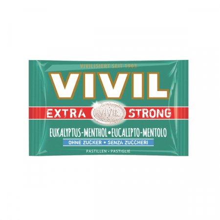 Bomboane - Vivil Extra Strong Bomboane Cu Menta si Mentol Fara Zahar x 25 g