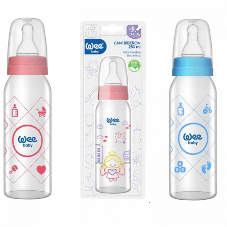Puericultura - Wee Baby Biberon Sticla Cu Tetina Silicon Rotunda x 250 ml