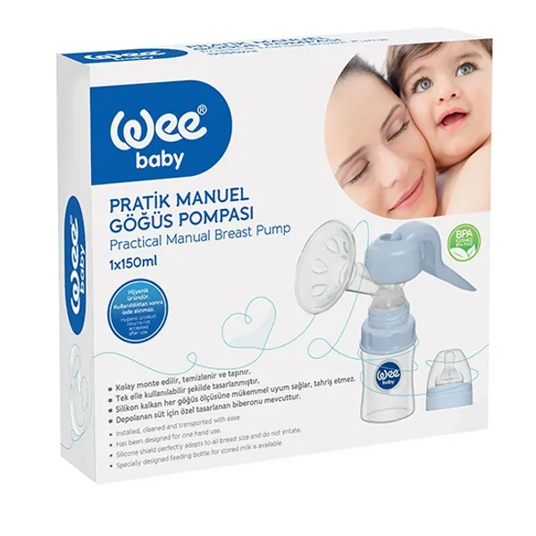 Sarcina si alaptare - Wee Baby Pompa Manuala Pentru San Cu Biberon Cu Gura Larga