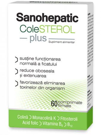 Afectiuni hepato-biliare - Zdrovit Sanohepatic Colesterol Plus x 60 cpr. filmate