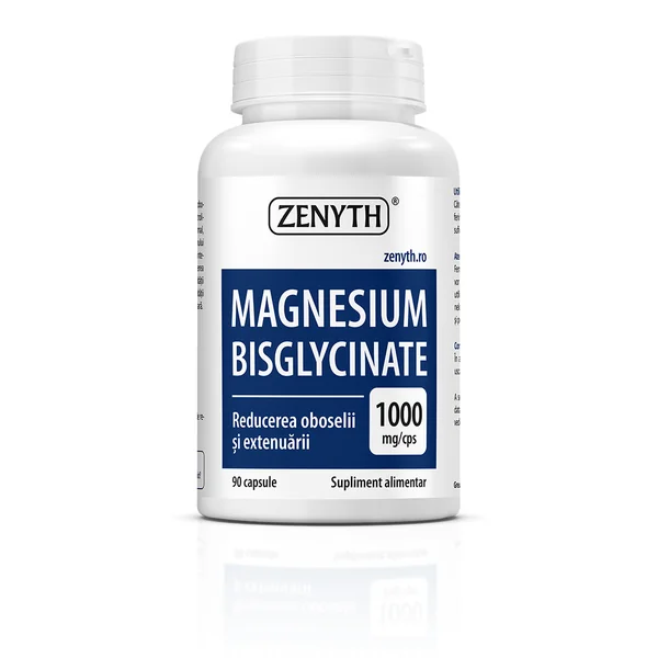 Suplimente alimentare/Dispozitive medicale - Zenyth Magnesium Bisglycinate 1000 mg x 90 cps.