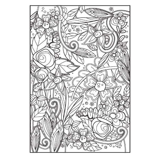 Carte de colorat de relaxare Peaceful Advanced Colouring Book [3]