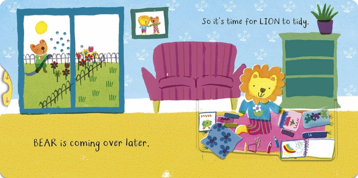 Lion's Cleaning Day (Busy Chores for Little Paws) carte interactiva [2]