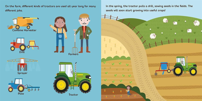 Tractors: Wooden Toy & Board Book Set [3]