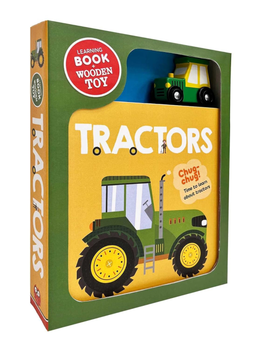 Tractors: Wooden Toy & Board Book Set [4]