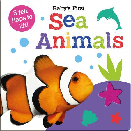 carti senzoriale - Carte cu clapete senzoriale Baby's first sea animals