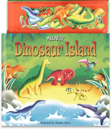 Puzzle si jocuri - Carte cu magneti Magnetic Dinosaur Island (Magnetic Play & Learn)