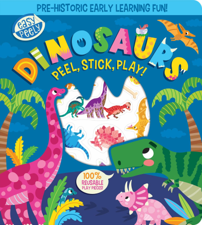Carti cu stickere - Easy peely dinosaur stick and play