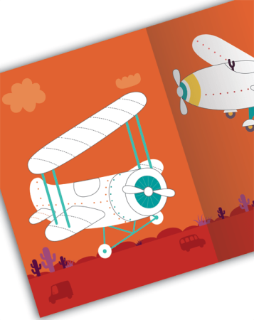 Carte de colorat cu stickere Little Baby’s Things That Go Colouring Book [2]