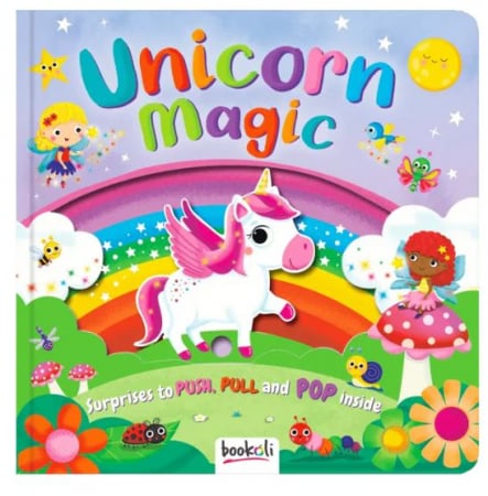 Carti pe categorii de varsa - Carte interactiva Push, Pull, Pop!: Unicorn Magic