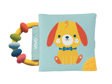 carti senzoriale - Carte moale cu jucarie de dentitie Woof Little Puppy (My Soft Rattle & Teether Book): Dog